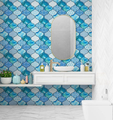 Blue Moroccan Peel and Stick Tile