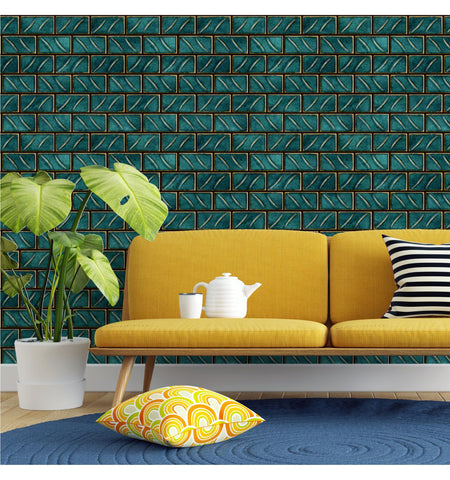 Teal Subway Peel and Stick Wall Tile | Kitchen Backsplash Tiles | Self Adhesive Tiles For Home Decor