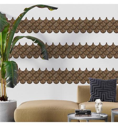 Brown Fishscale Peel and Stick Wall Tile | Kitchen Backsplash Tiles | Self Adhesive Tiles For Home Decor