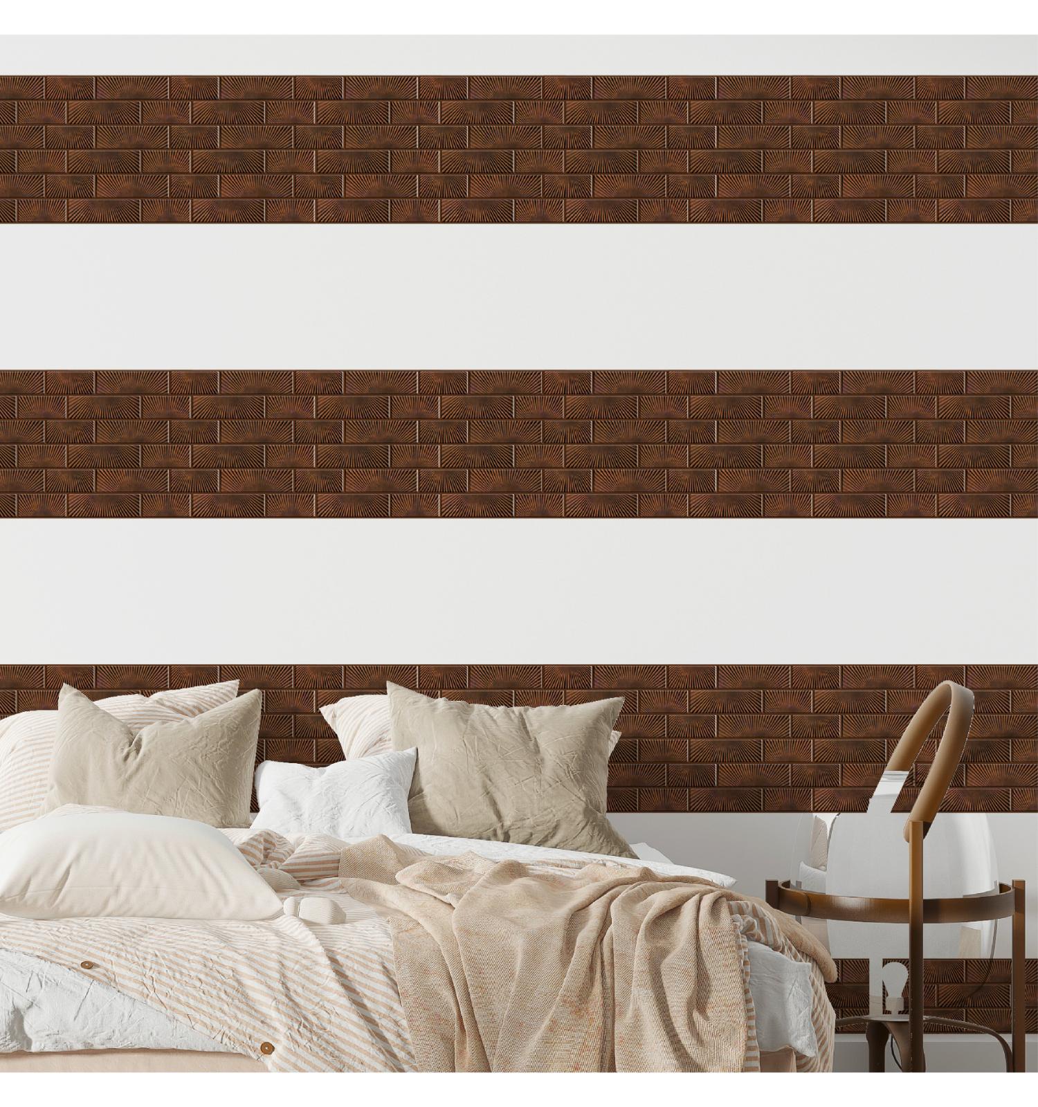 Brown Subway Peel and Stick Wall Tile | Kitchen Backsplash Tiles | Self Adhesive Tiles For Home Decor