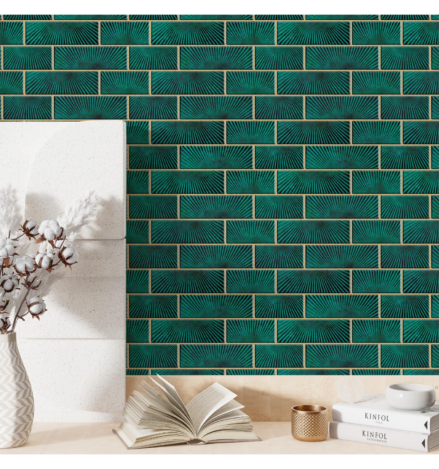 Teal Subway Peel and Stick Wall Tile | Kitchen Backsplash Tiles | Self Adhesive Tiles For Home Decor