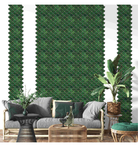 Forest Green Peel and Stick Wall Tile | Kitchen Backsplash Tiles | Self Adhesive Tiles For Home Decor