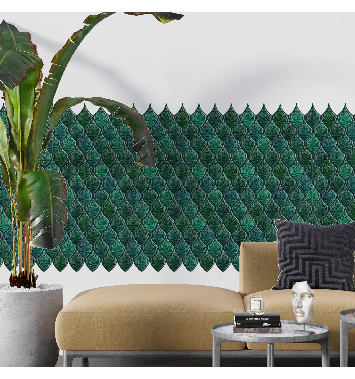 Emerald Green Peel and Stick Teal Wall Tile | Kitchen Backsplash Tiles