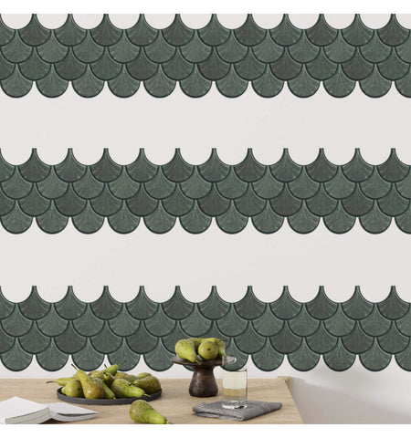 Vintage Fern Sage Green Peel and Stick Wall Tile | Kitchen Backsplash Tiles | Self Adhesive Tiles For Home