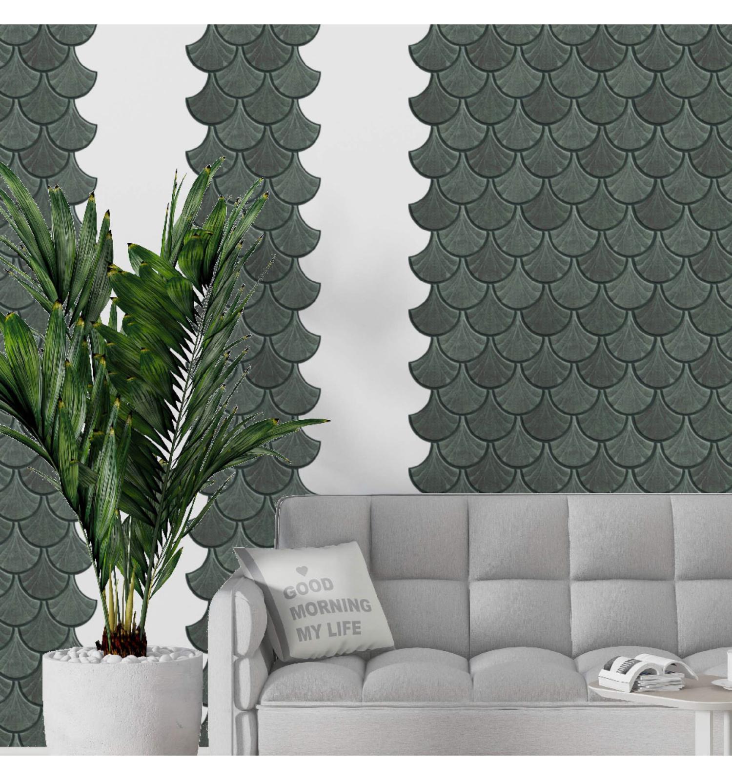 Vintage Fern Sage Green Peel and Stick Wall Tile | Kitchen Backsplash Tiles | Self Adhesive Tiles For Home