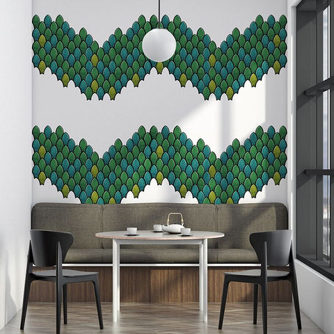 Mosaicowall Embrel Fish Scale Peel and Stick Wall Tile | Kitchen Backsplash Tiles