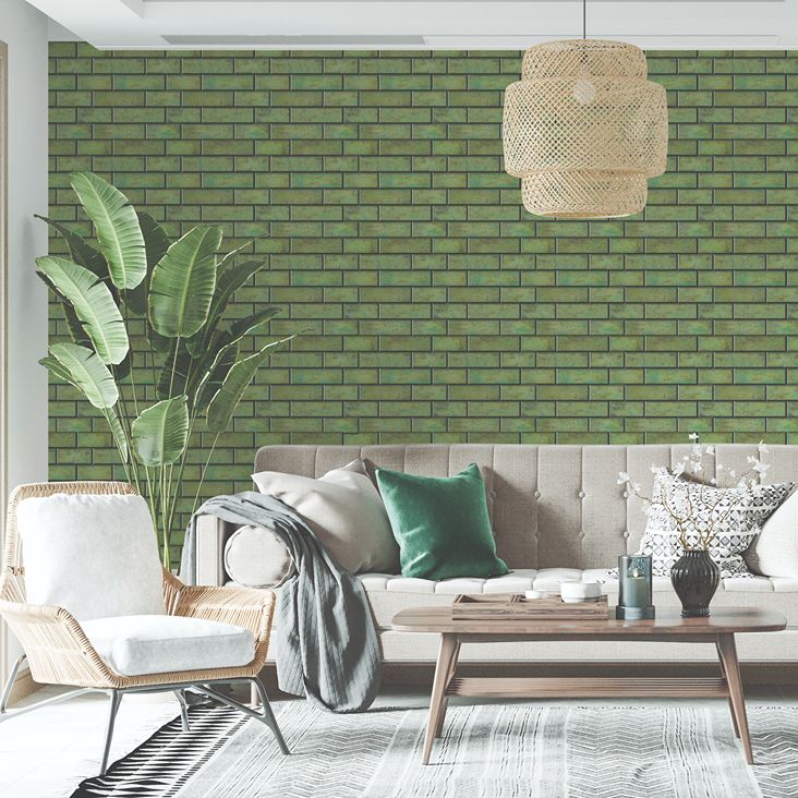 Green Grunge Peel and Stick Wall Tile | Kitchen Backsplash Tiles
