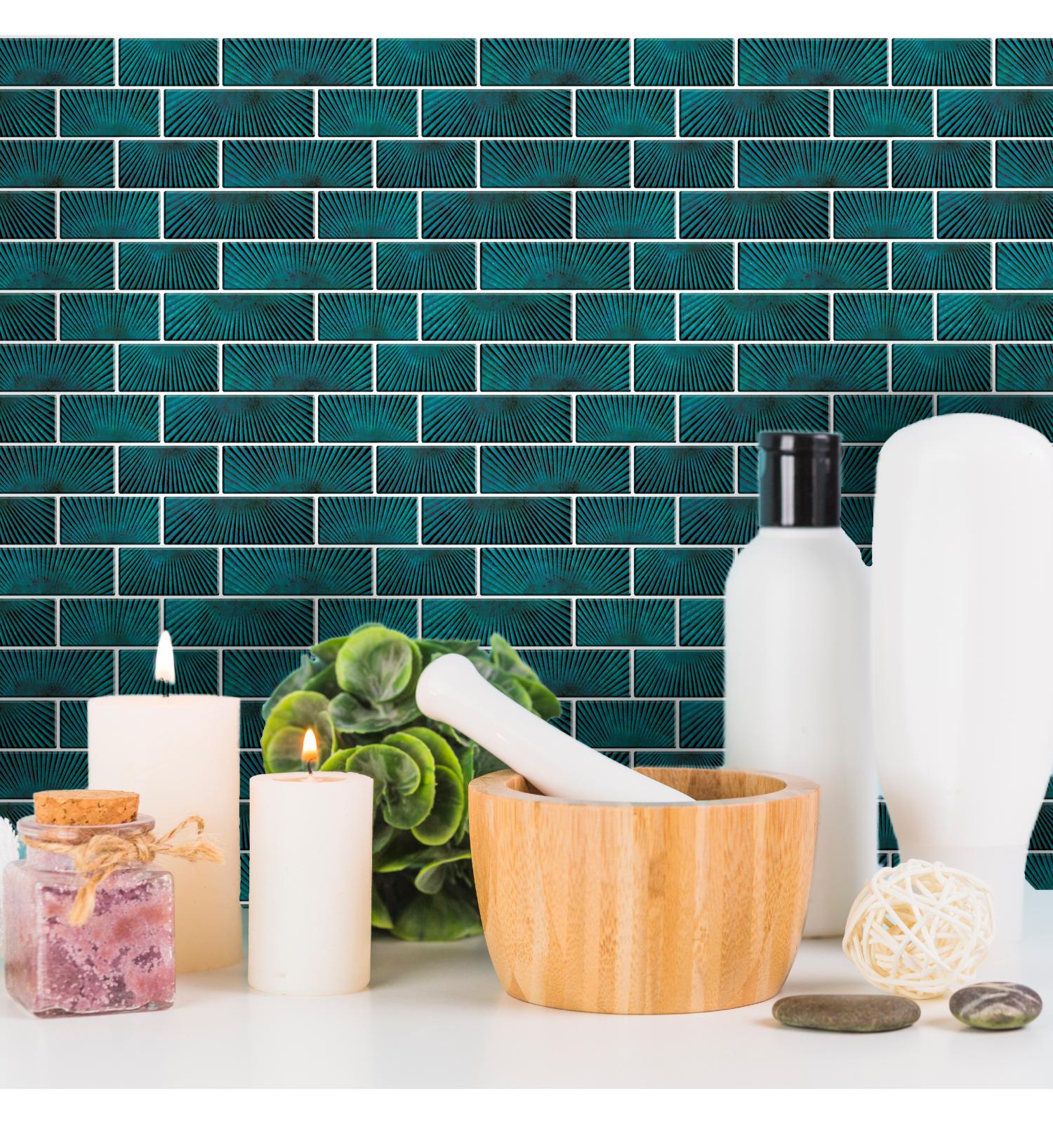 Blue Subway Peel and Stick Wall Tile | Kitchen Backsplash Tiles | Self Adhesive Tiles For Home Decor