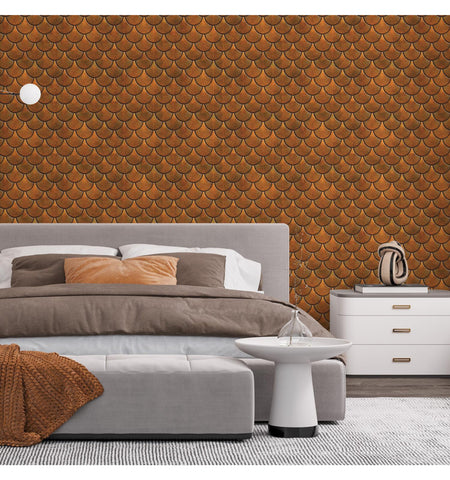 Orange Shell Peel And Stick Wall Tile | Kitchen Backsplash Tiles
