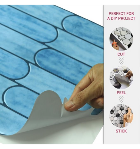 Sky Blue Peel & Stick Tiles | Easy DIY Adhesive Backsplash for Kitchen Walls