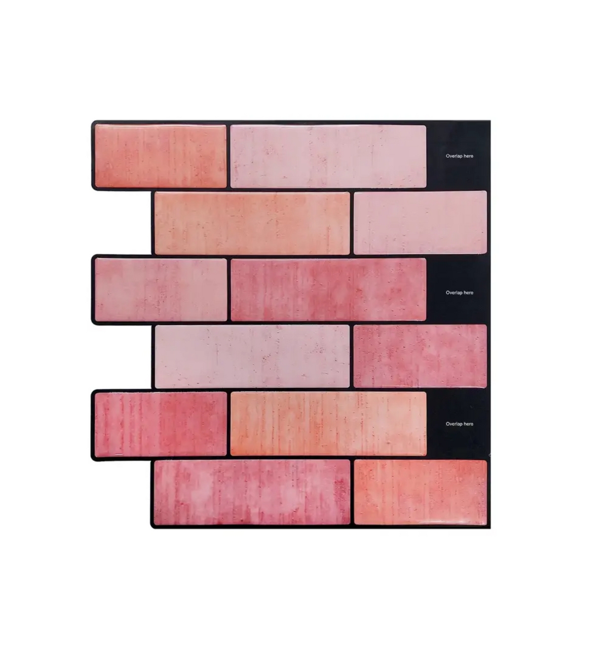 Subway Pink Pastel Subway Textured Peel and Stick Wall Tile, Kitchen Backsplash Tile