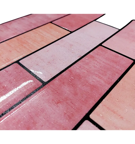 Subway Pink Pastel Subway Textured Peel and Stick Wall Tile, Kitchen Backsplash Tile