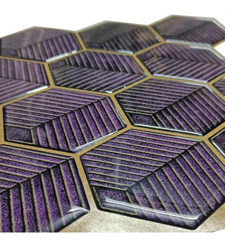 Purple Hexagon Peel and Stick Wall Tile | Kitchen Backsplash Tiles