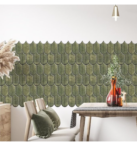 3D Peel and Stick Olive Green Tiles | self Adhesive Peel & Stick Backsplash tiles