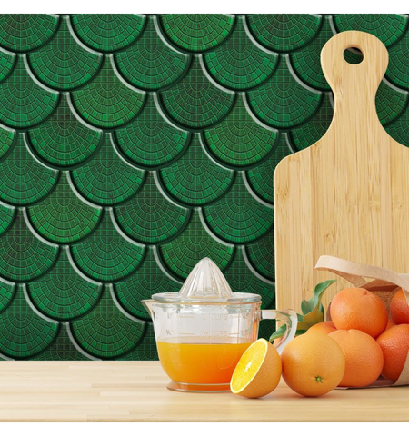 Fauxsaic Parakeet Green Peel And Stick Wall Tile | Kitchen Backsplash Tiles | Self Adhesive Tiles