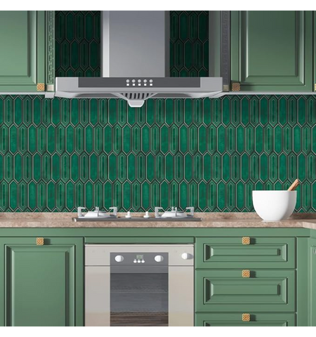 Forest Green Peel And Stick Wall Tile | Kitchen Backsplash Tiles | Self Adhesive Tiles
