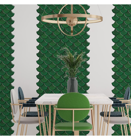 Fauxsaic Parakeet Green Peel And Stick Wall Tile | Kitchen Backsplash Tiles | Self Adhesive Tiles