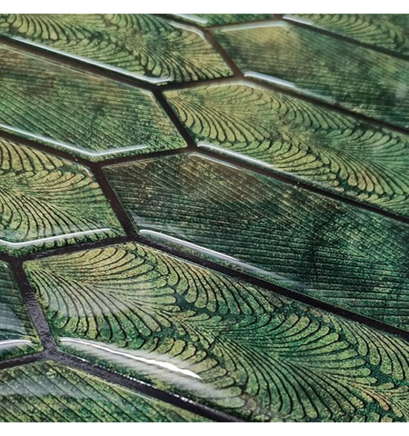 Radiant Green Long Hexagon Peel and Stick Wall Tile | Kitchen Backsplash Tiles | Self Adhesive Tiles