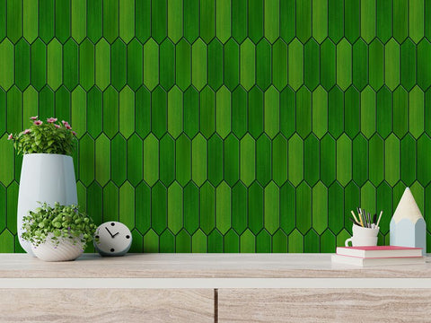 3D Peel and Stick Green Tiles | self Adhesive Peel & Stick Backsplash tiles for Home Décor