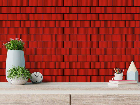 3D peel and stick tiles | Subway Red Peel and Stick tiles
