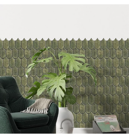 3D Peel and Stick Olive Green Tiles | self Adhesive Peel & Stick Backsplash tiles