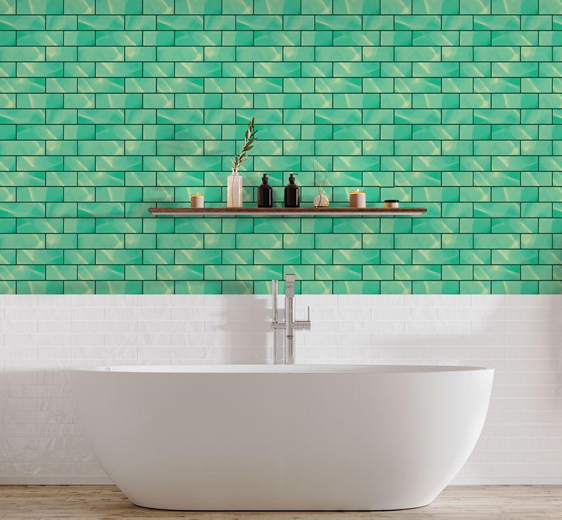 3D peel and stick tiles | Subway Green Peel and Stick tiles – Mosaicowall