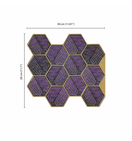 Purple Hexagon Peel and Stick Wall Tile | Kitchen Backsplash Tiles
