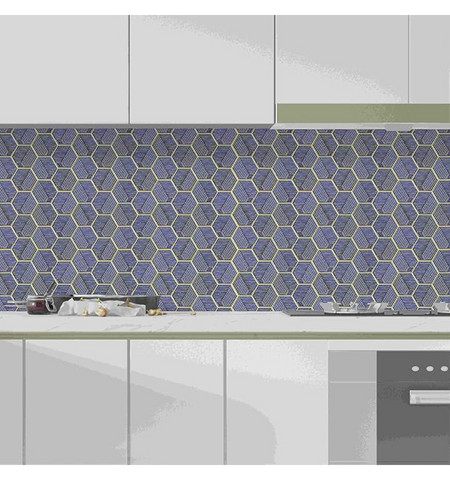 Royal Blue Hexagon Kitchen Backsplash Tiles | Peel and Stick Wall Tile