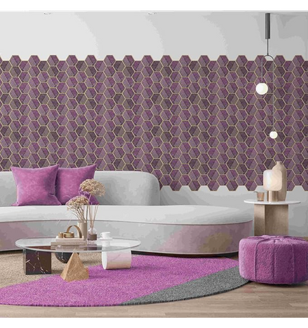 Purple Hexagon Peel and Stick Wall Tile | Kitchen Backsplash Tiles