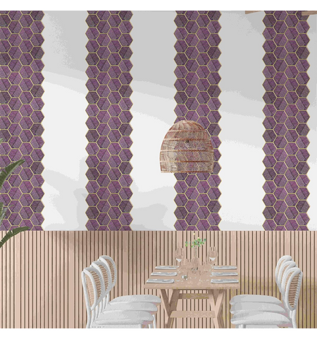 Purple Hexagon Peel and Stick Wall Tile | Kitchen Backsplash Tiles