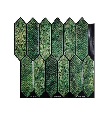 Radiant Green Long Hexagon Peel and Stick Wall Tile | Kitchen Backsplash Tiles | Self Adhesive Tiles (Copy)