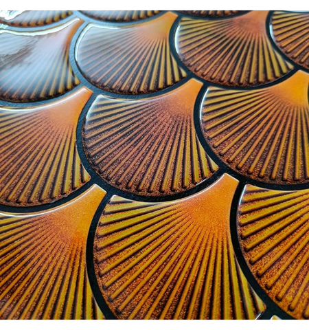 Orange Shell Peel And Stick Wall Tile | Kitchen Backsplash Tiles
