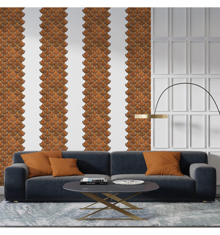 Orange Shell Peel And Stick Wall Tile | Kitchen Backsplash Tiles