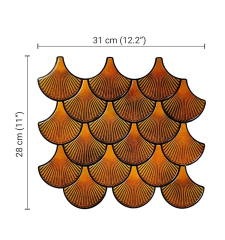 Orange Shell Peel And Stick Wall Tile | Kitchen Backsplash Tiles