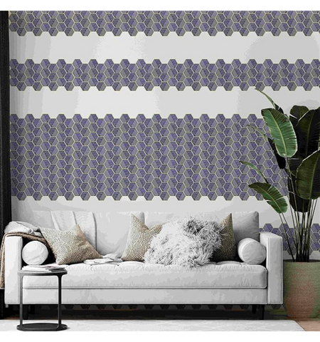 Royal Blue Hexagon Kitchen Backsplash Tiles | Peel and Stick Wall Tile