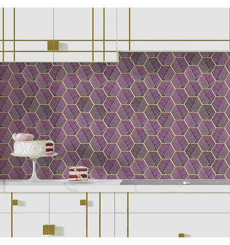 Purple Hexagon Peel and Stick Wall Tile | Kitchen Backsplash Tiles