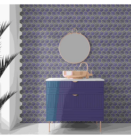 Royal Blue Hexagon Kitchen Backsplash Tiles | Peel and Stick Wall Tile