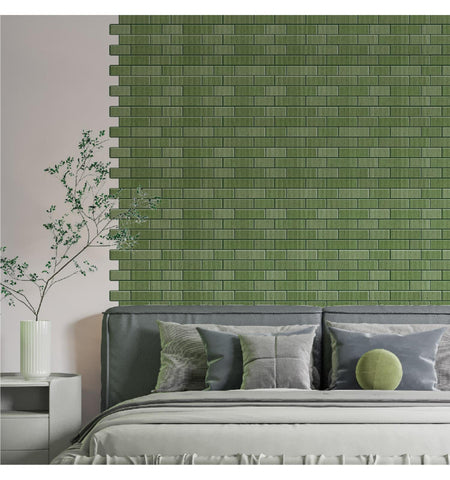 Olive Green Subway Peel and Stick Wall Tile | Kitchen Backsplash Tiles | Self Adhesive Tiles For Home Decor