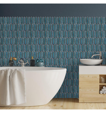 Crayon Blue Peel and Stick Wall Tile | Kitchen Backsplash Tiles