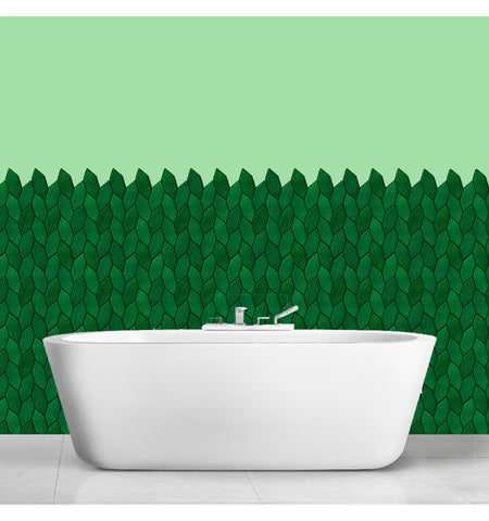 Leafy Emerald Green Peel And Stick Wall Tile | Kitchen Backsplash Tiles