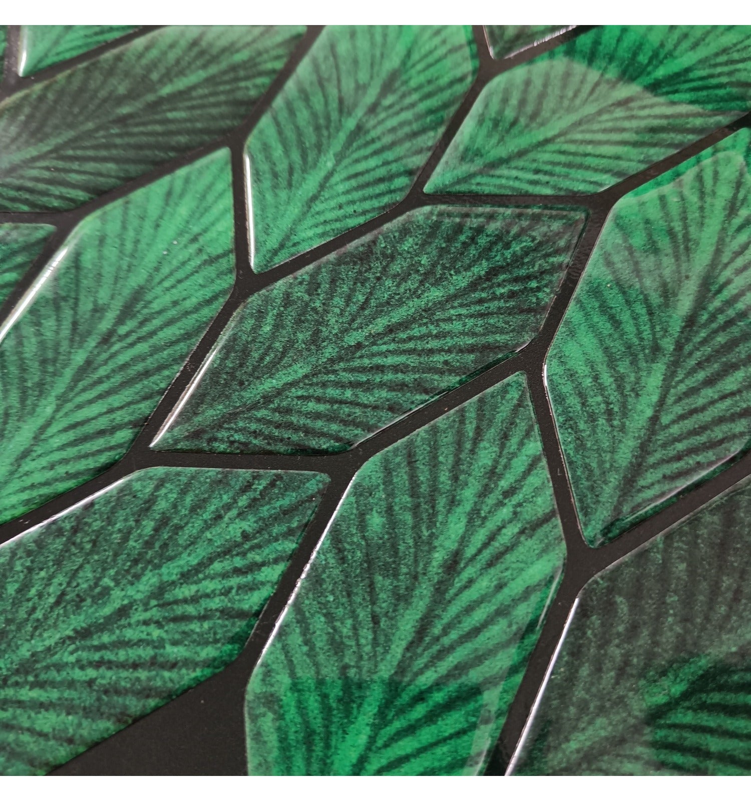 Leafy Emerald Green Peel And Stick Wall Tile | Kitchen Backsplash Tiles