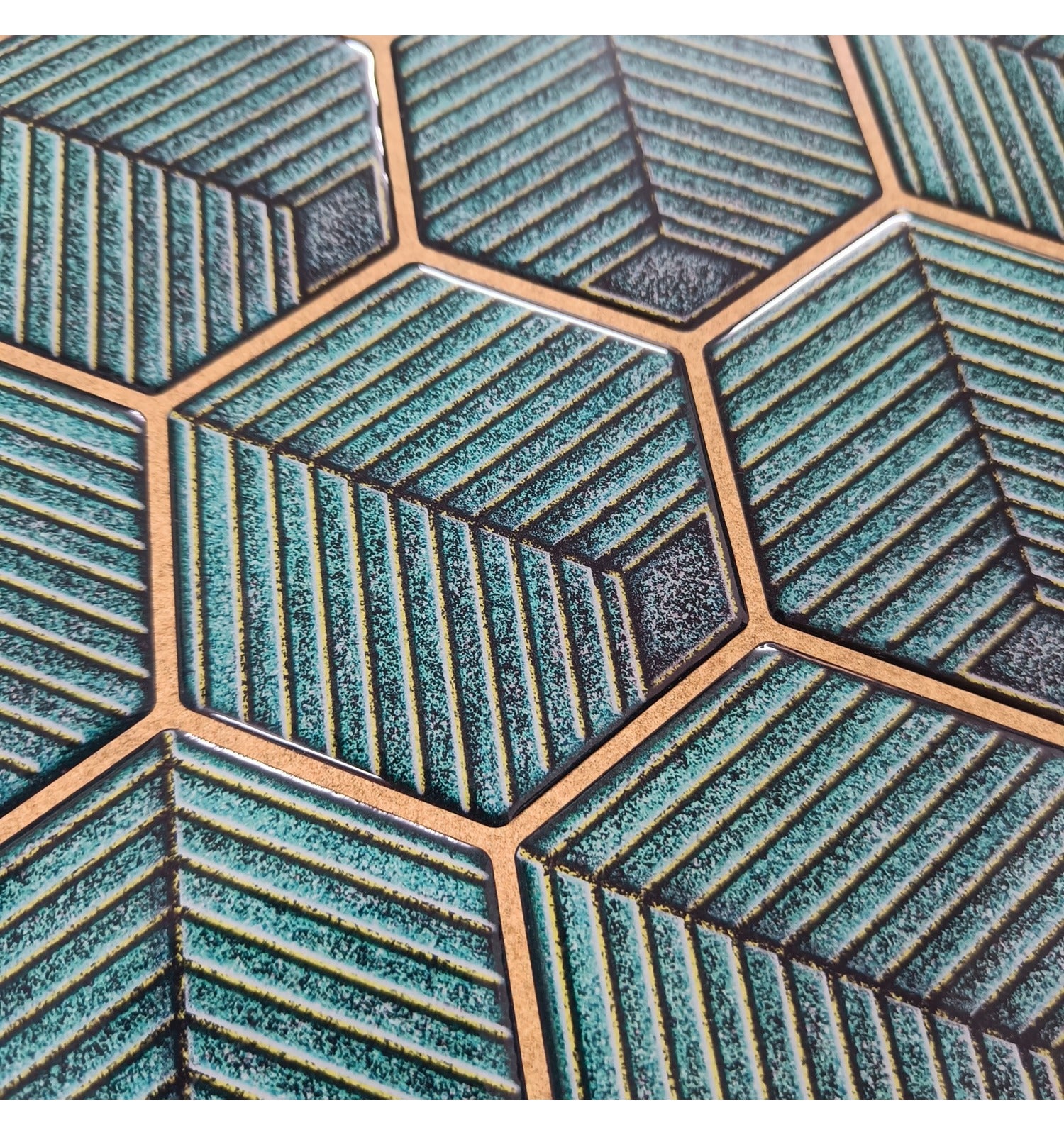 Sea Green Honeycomb Kitchen Decor Peel and Stick Backsplash Tiles
