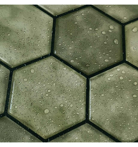 Olive Green Peel And Stick Wall Tile | Hexagon Kitchen Backsplash Tiles | Self Adhesive Tiles For Home Décor