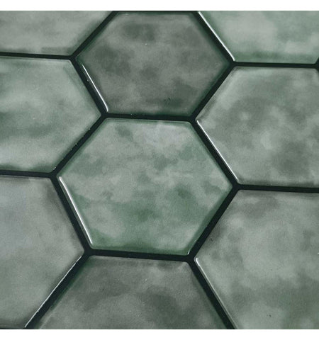 Green Peel And Stick Wall Tile | Hexagon Kitchen Backsplash Tiles | Self Adhesive Tiles For Home Décor