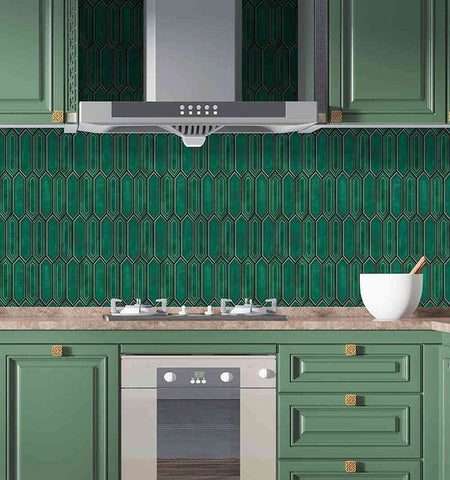 Forest Green Peel and Stick Wall Tile | Kitchen Backsplash Tiles