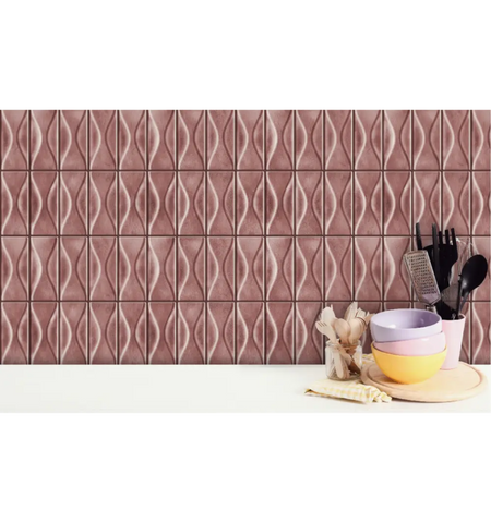 Dusty Rose 5 Piece Peel and Stick Kitchen Backsplash Tile