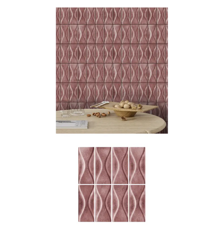 Dusty Rose 5 Piece Peel and Stick Kitchen Backsplash Tile