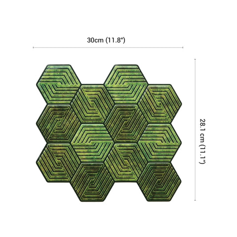Olive Green 3D Spiral Honeycomb Peel and Stick Backsplash Tile | Self-Adhesive