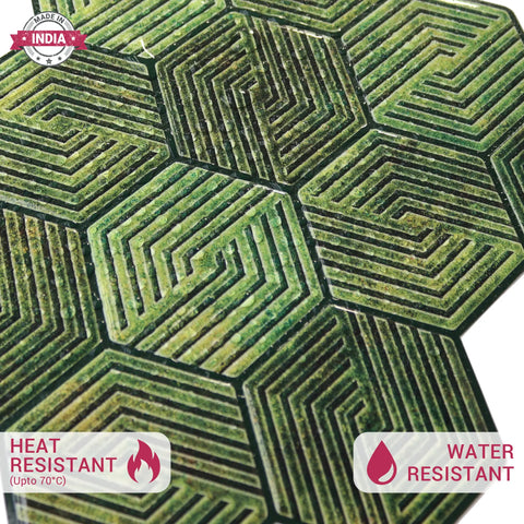 Olive Green 3D Spiral Honeycomb Peel and Stick Backsplash Tile | Self-Adhesive