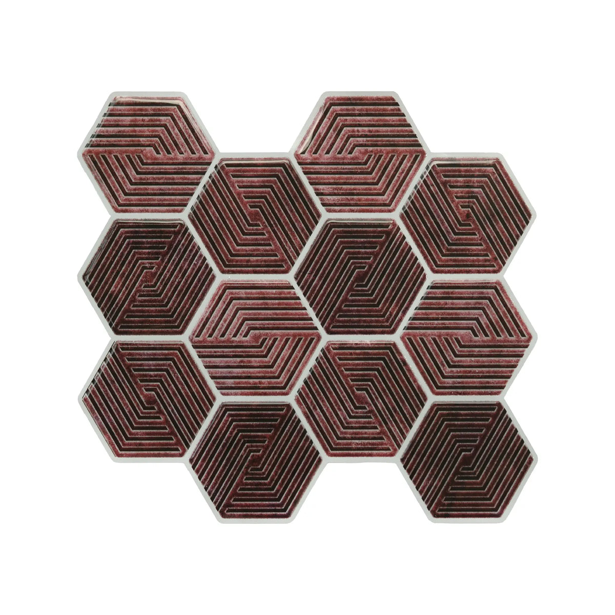 Dusty Rose 3D Spiral Honeycomb Peel and Stick Backsplash Tile | Self-Adhesive